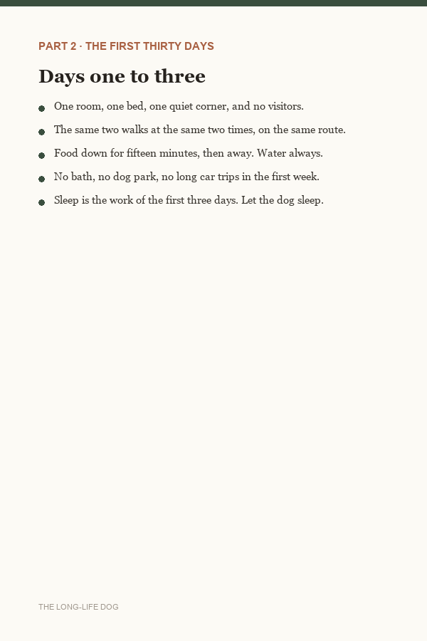 Page from Part 2: days one to three