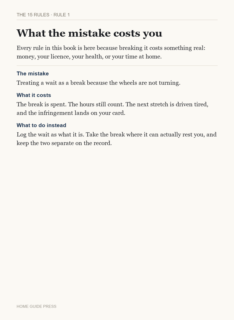 Page from The 15 Rules of the Road, Rule 1