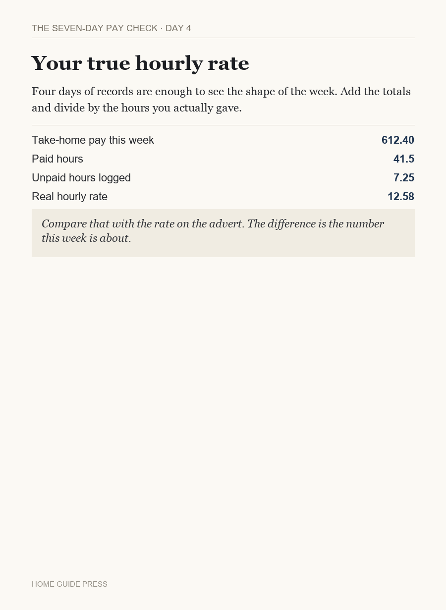 Page from The 7-Day Pay Audit, Day 4